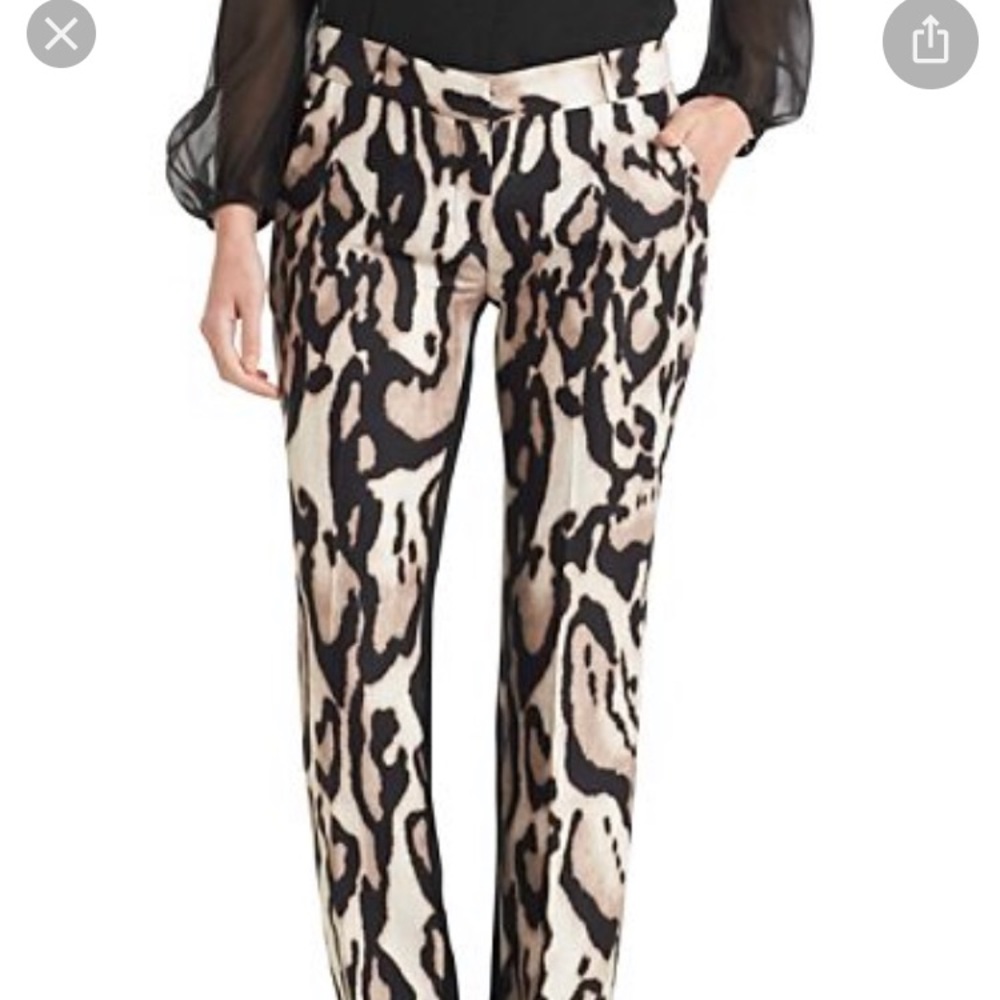 Diane Von Furstenberg (DVF) Leopard Pants Size 4